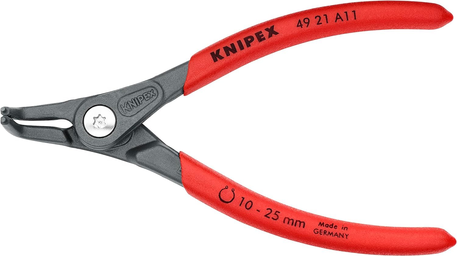 Knipex Pince de précision pour Circlips DIN 5254 B - Arbre:10-25mm - Pointes: 1,3mm; Coudées à 90° -Longueur : 130 mm - Très Résistante en Usage Continu- 49 21 A11