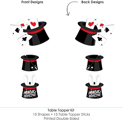 Miniatura 5 de Big Dot of Happiness Ta-Da, Magic Show - Palitos mágicos para centro de mesa de fiesta de cumpleaños, juego de 15