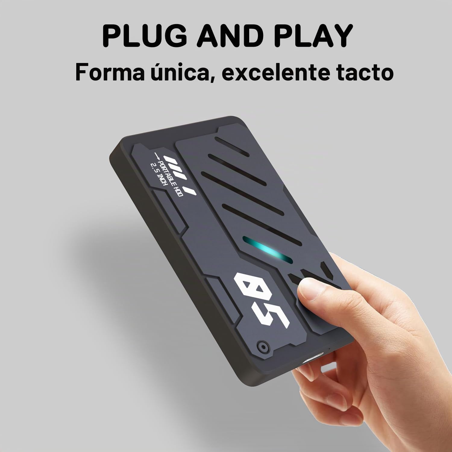 Disco duro externo portátil ultradelgado USB 3.0 HDD de almacenamiento para PC, portátil, Mac, Xbox One, PS4, PS5 (500 GB)