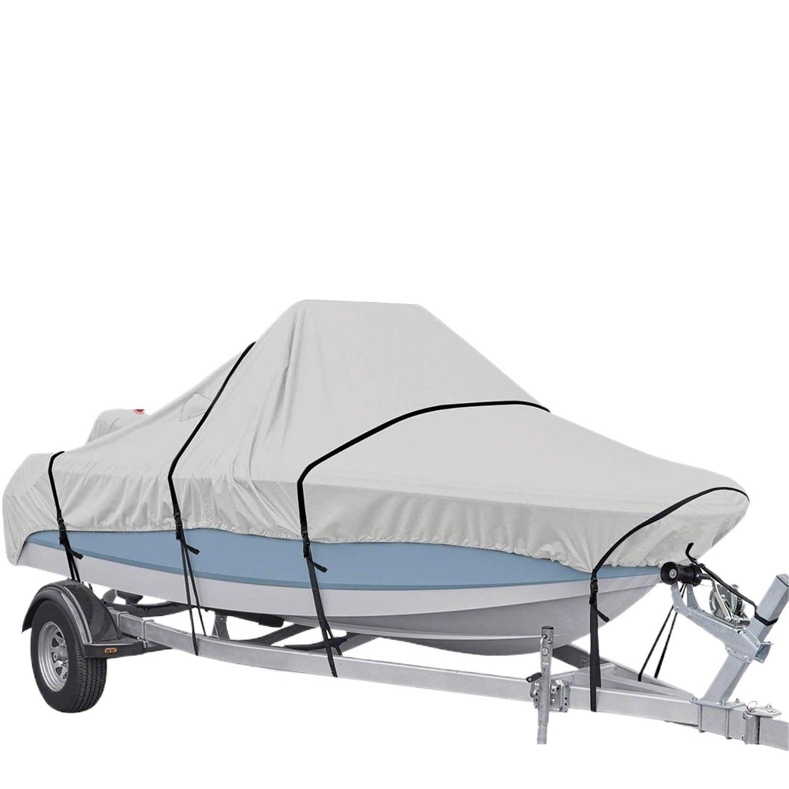 Telo Copri Barca Impermeabile, Telo Copribarca Telo copribarca, Protezione Esterna Impermeabile, Resistente, Riflettente Argentato, Adatto for runabout e Barche da Pesca.