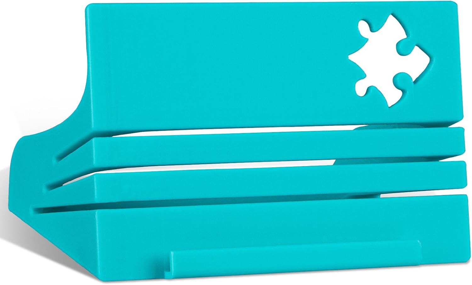 Jigsaw Puzzle Box Stand – Adjustable 3 Angle Puzzle Lid Holder, Puzzle Poster Holder Accessory Gift, Sturdy & Stable, Wide Stable Base (Blue)