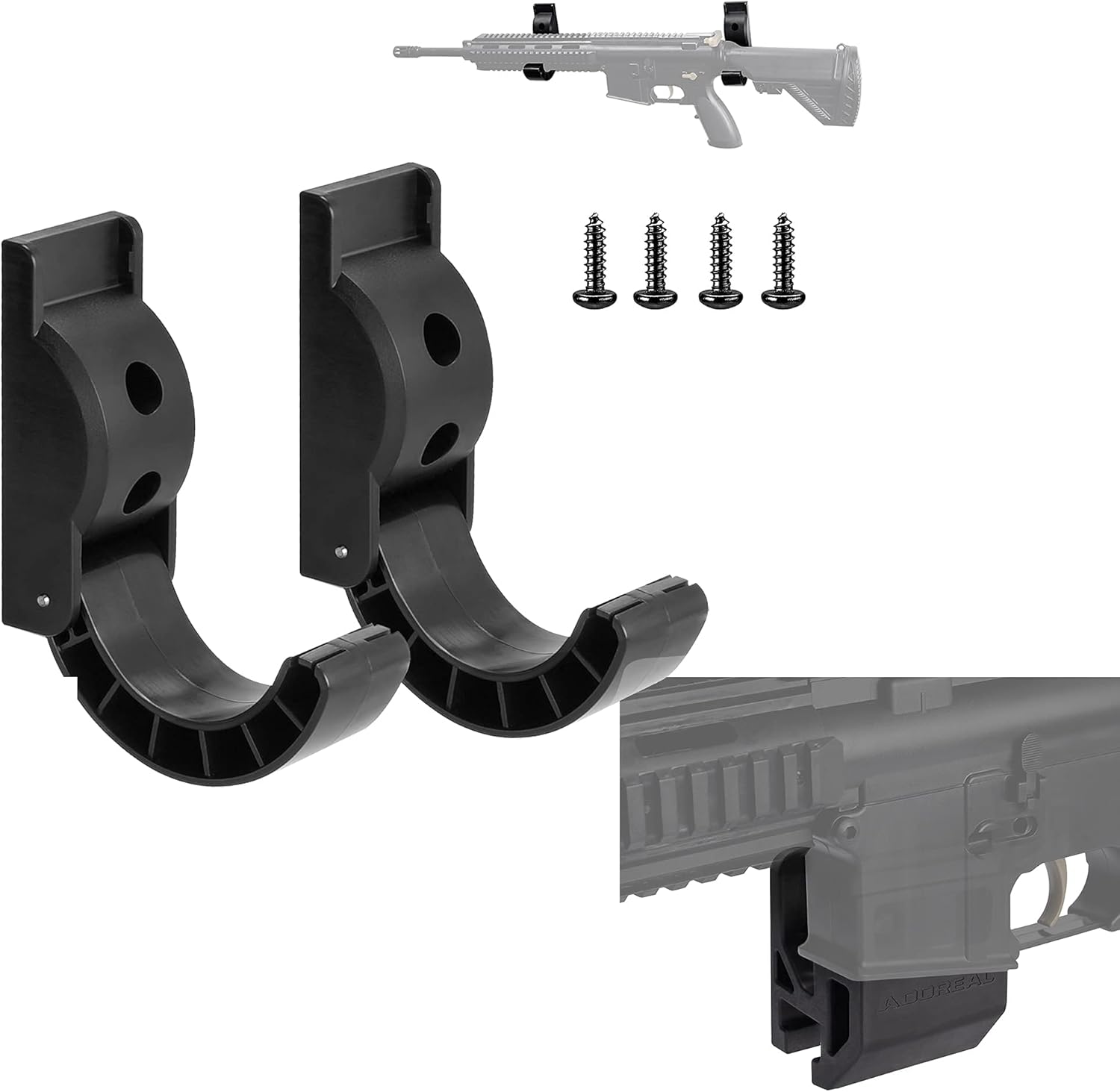 Adoreal 2 Pack Gun Rack Wall Mount,Gun Storage for Wall