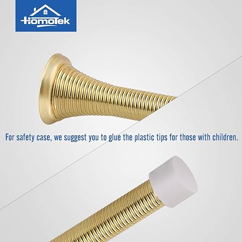 Miniatura 25 de HOMOTEK - Paquete de 30 tapones de puerta con parachoques de goma de 3-1/8 pulgadas, resorte flexible, resistente para puerta, parachoques de puerta