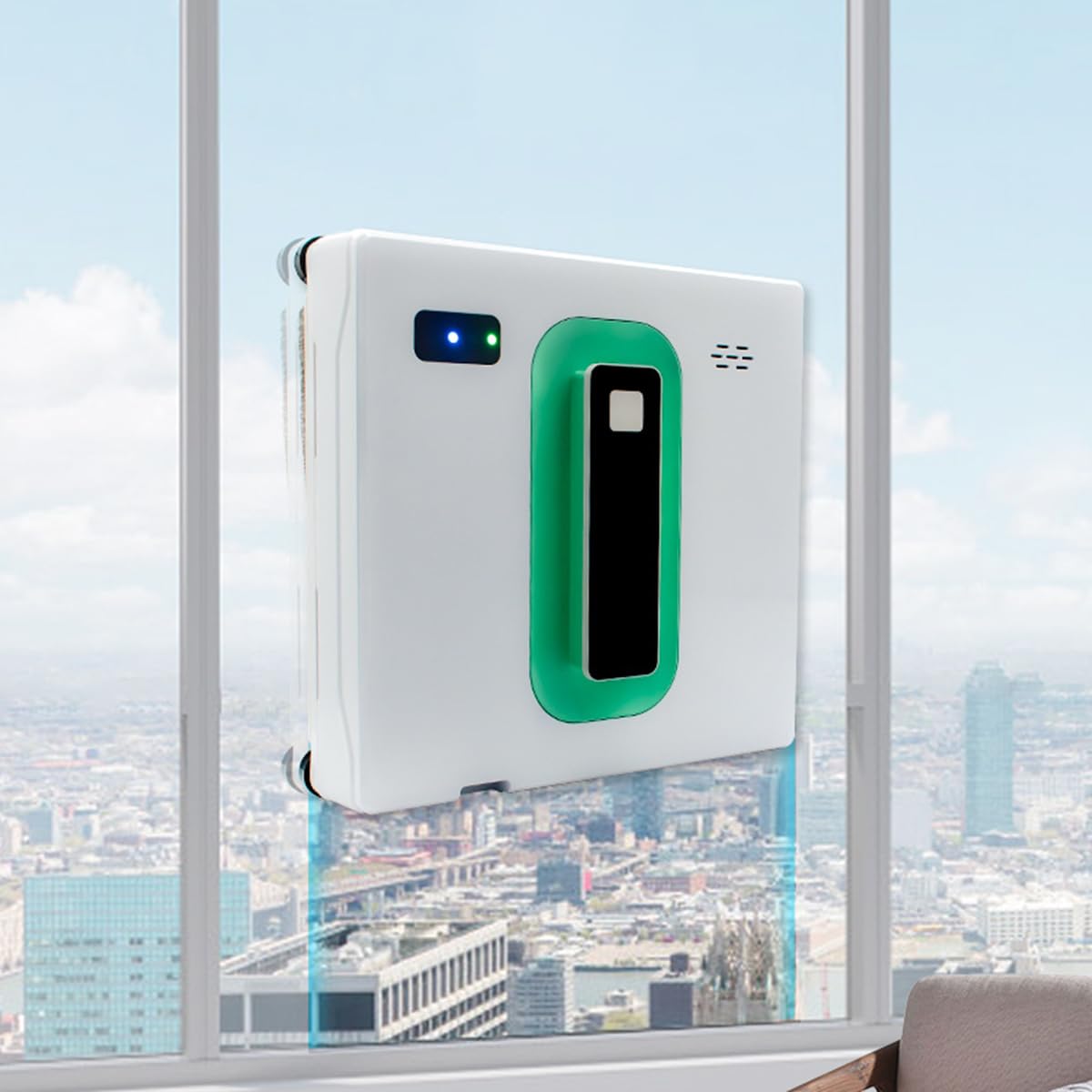 Aspiradora Eléctrica para Ventanas con Control Remoto Y Detección Inteligente De Bordes para Una Limpieza Profunda De Ventanas, Azulejos Y Baños.