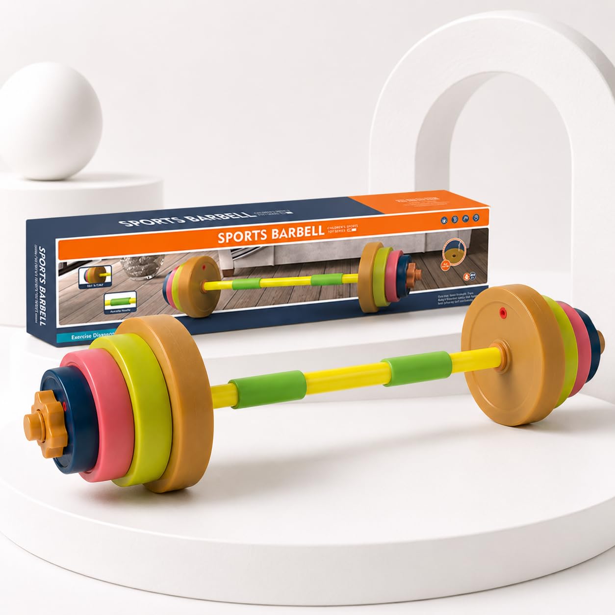Toyana Kids Weights Set, 12 PCs Barbell for Children, Toy Workout & Fitness Role Play Set, Colourful Sensory Play Equipment for Boys & Girls 3+ Years โ image 1