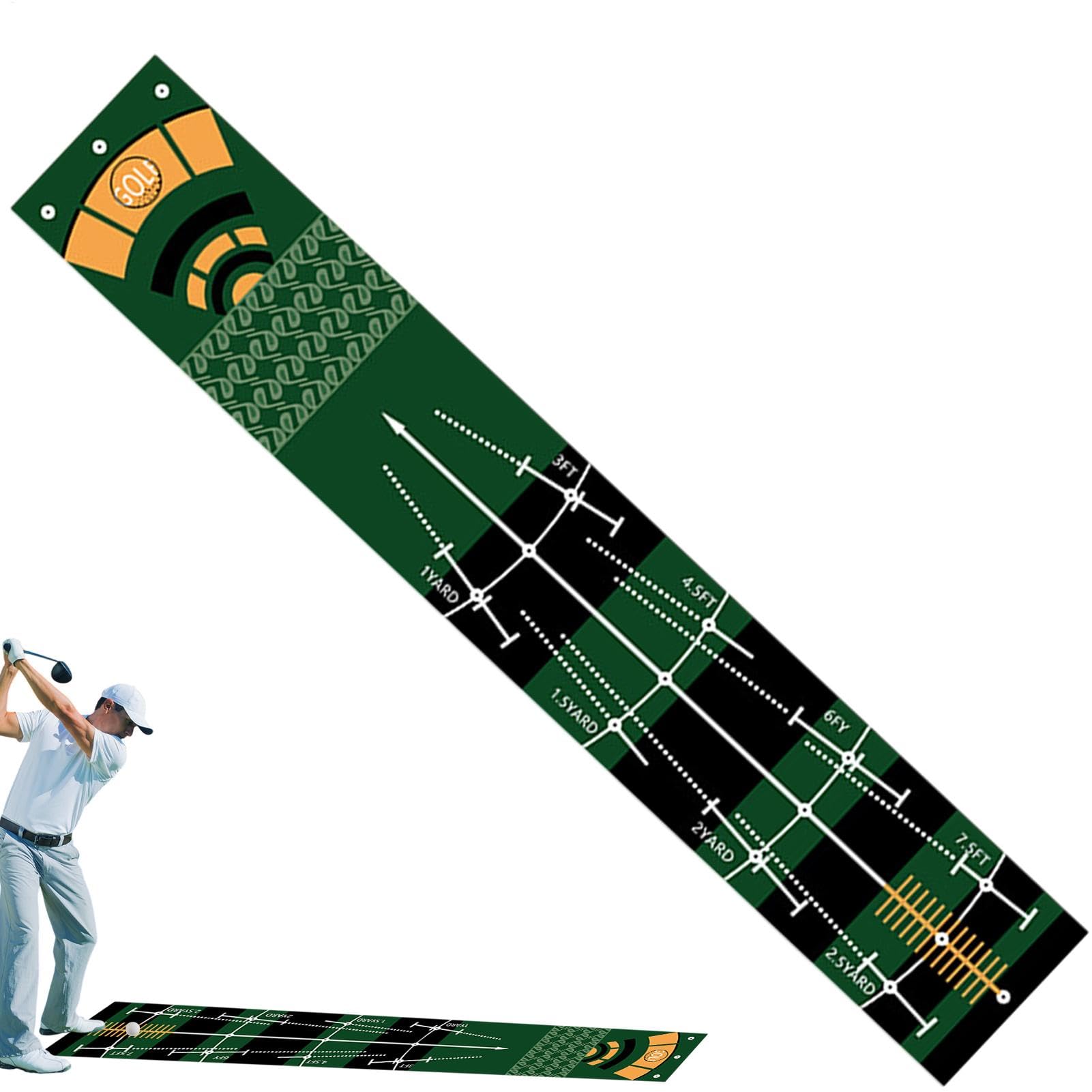 Esterilla de golf portátil, esterilla de entrenamiento de golf, esterilla de práctica de putt, equipo de entrenamiento de golf, color verde con respaldo antideslizante para hombres y mujeres