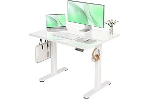 40" Electric Height Adjustable Glass Top Standing Desk