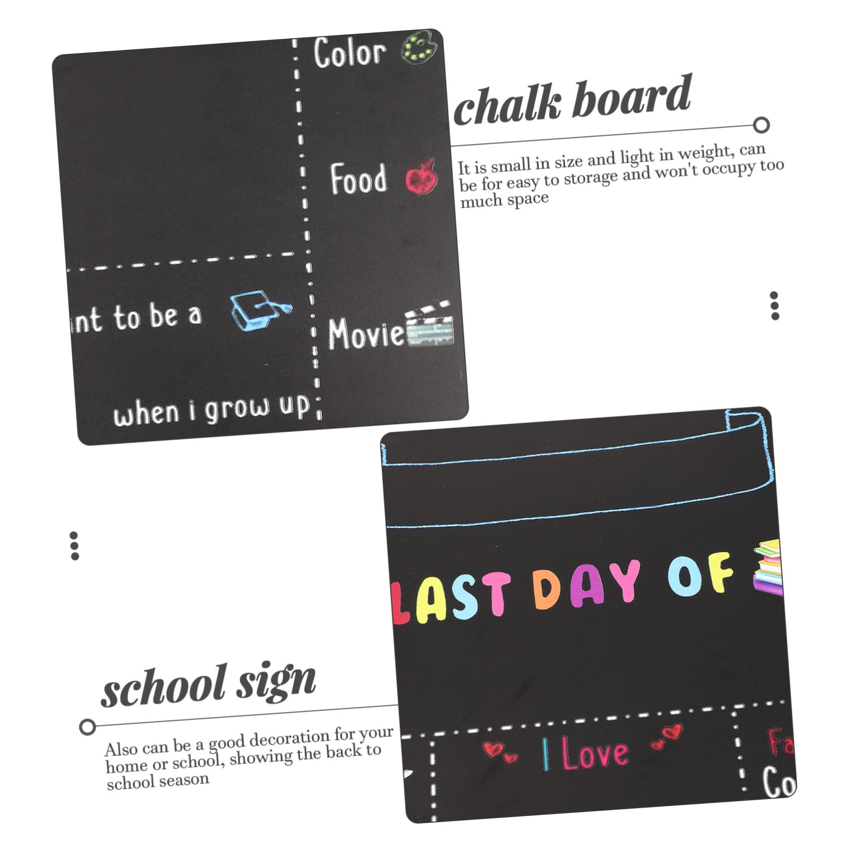 Lurrose 5pièces Tableau à Craie Réutilisable Pour Rentrée Scolaire Ardoise Mignonne Double Face Pour Décoration De Classe Et Accessoire Étudiant