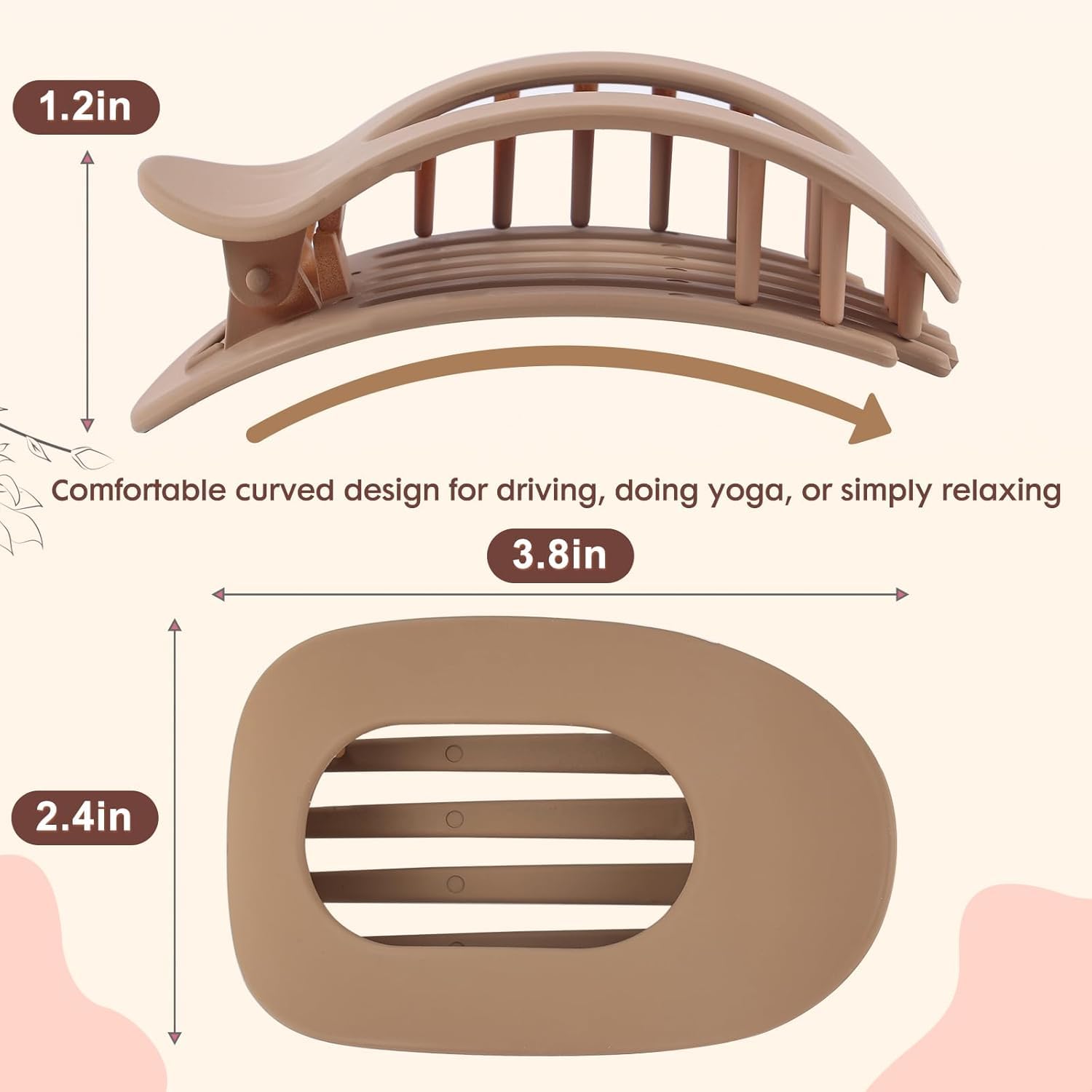 4 Pack Flat Hair Claw Clips for Women - Image 4