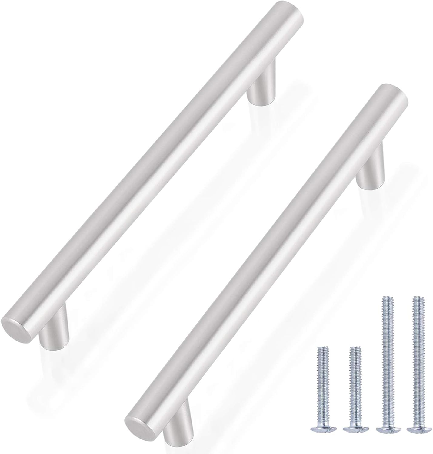 Gobrico Brushed Nickel Cabinet T Bar Pulls, Stainless Steel Kitchen Cabinet Handles, 5" Hole Centers Dresser Drawer Pulls, 7.5" Overal Length- 50 Pack