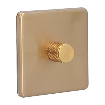 Dimmal Switch, LED Dimmer Light Switch Dimmable Elegant Scratch -resistant Brushed Brass AC 220 V Monodimental light