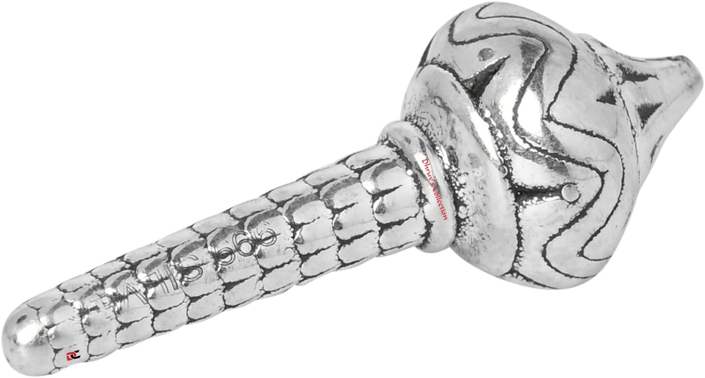 DHRUVS COLLECTION Pure Silver Hindu Religious Lord Hanuman,Bajrang Bali Gadha for Pooja, Temple Decor & Gifting Purpose - Small Size