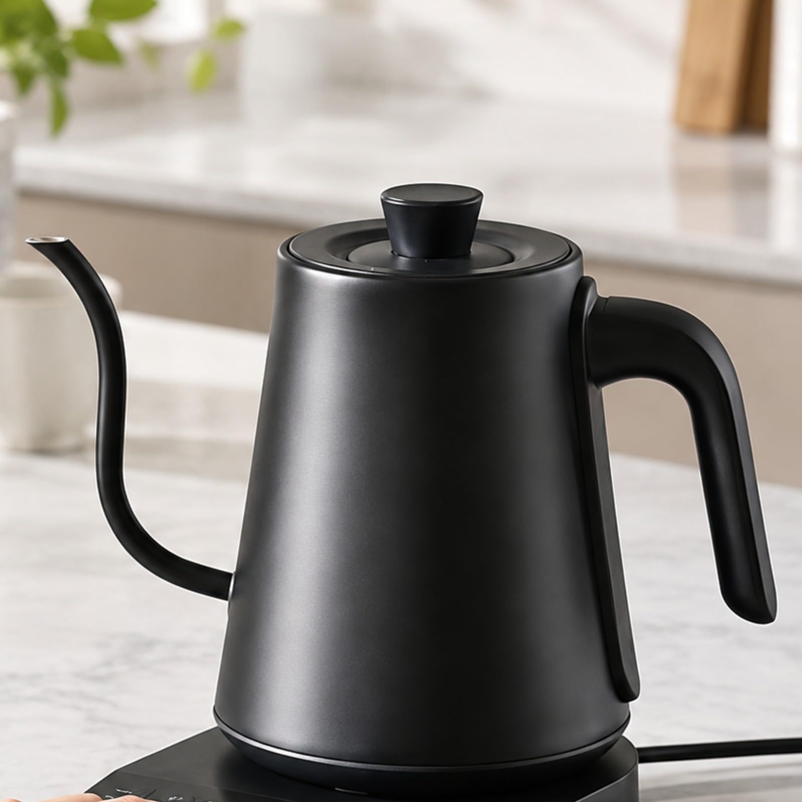 Yajuyi Hervidor Eléctrico Cuello Cisne Resistente Al Óxido Hervidor Eléctrico Acero Inoxidable Compacto para Eniastas l Café