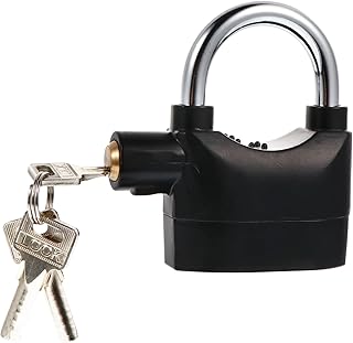 Angoily 1pc Anti- Alarm Lock Keyed Padlocks Door Lock Alarm Sensor Folding Bike Lock Alarm Lock for Home Alarm Lock for Bike Security Alarm Lock Alarm Padlock with Key Aluminum Alloy