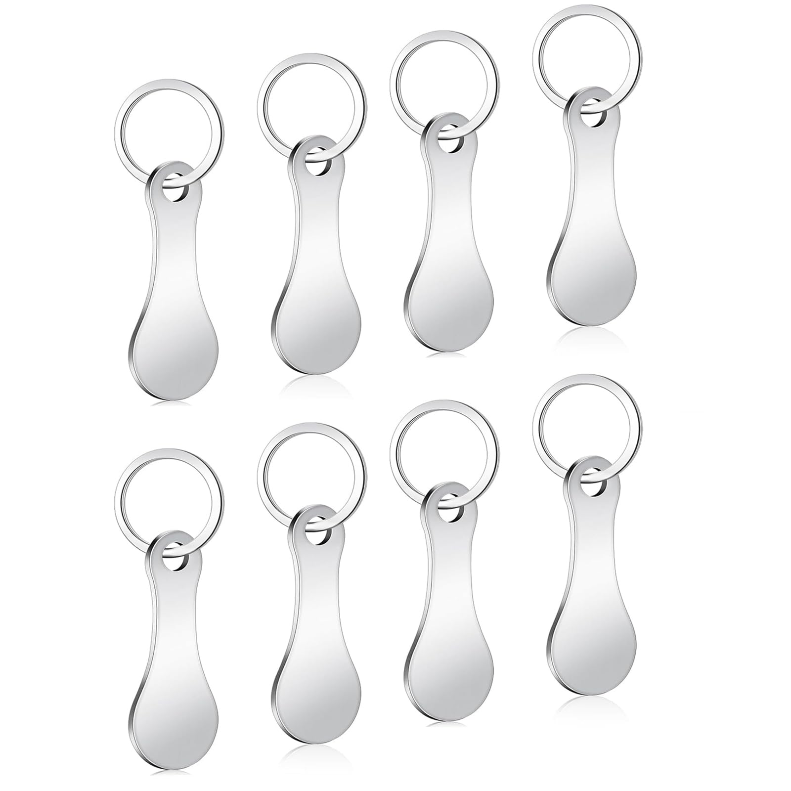 8 Pcs Trolley Token,Stainless Steel Trolley Coin Removable Trolley Key for Releasing Supermarket Trolleys Shopping Trolley Token