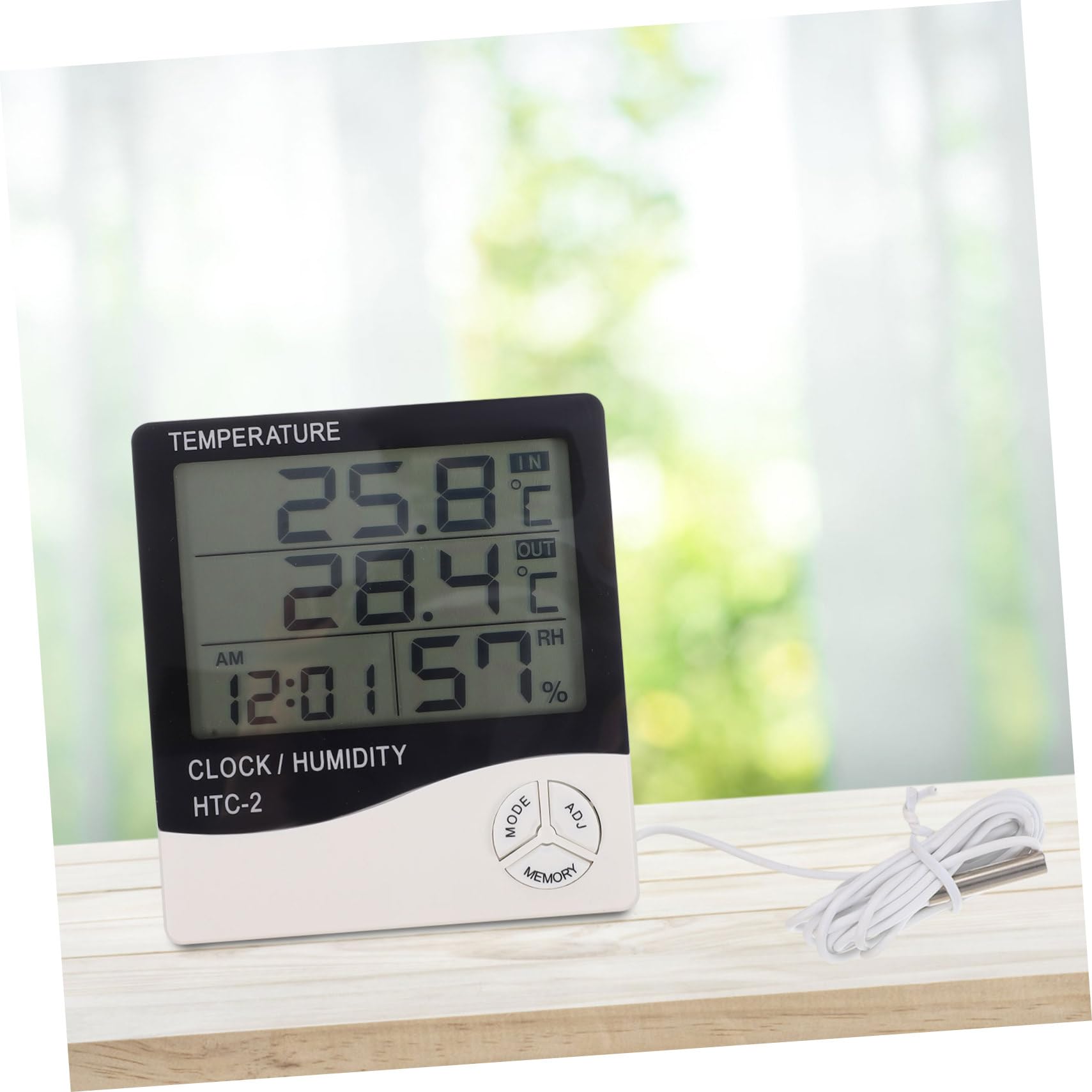BESPORTBLE 3pièces Thermomètre Numérique Lcd Avec Hygromètre Intégré Pour Aquariums Et Terrariums Mesure De Température Et Humidité Réel Affichage Et Fonction Horloge Modèle Pile