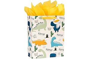 SUNCOLOR 13" Large Gift Bags for Children (Dinosaurs)