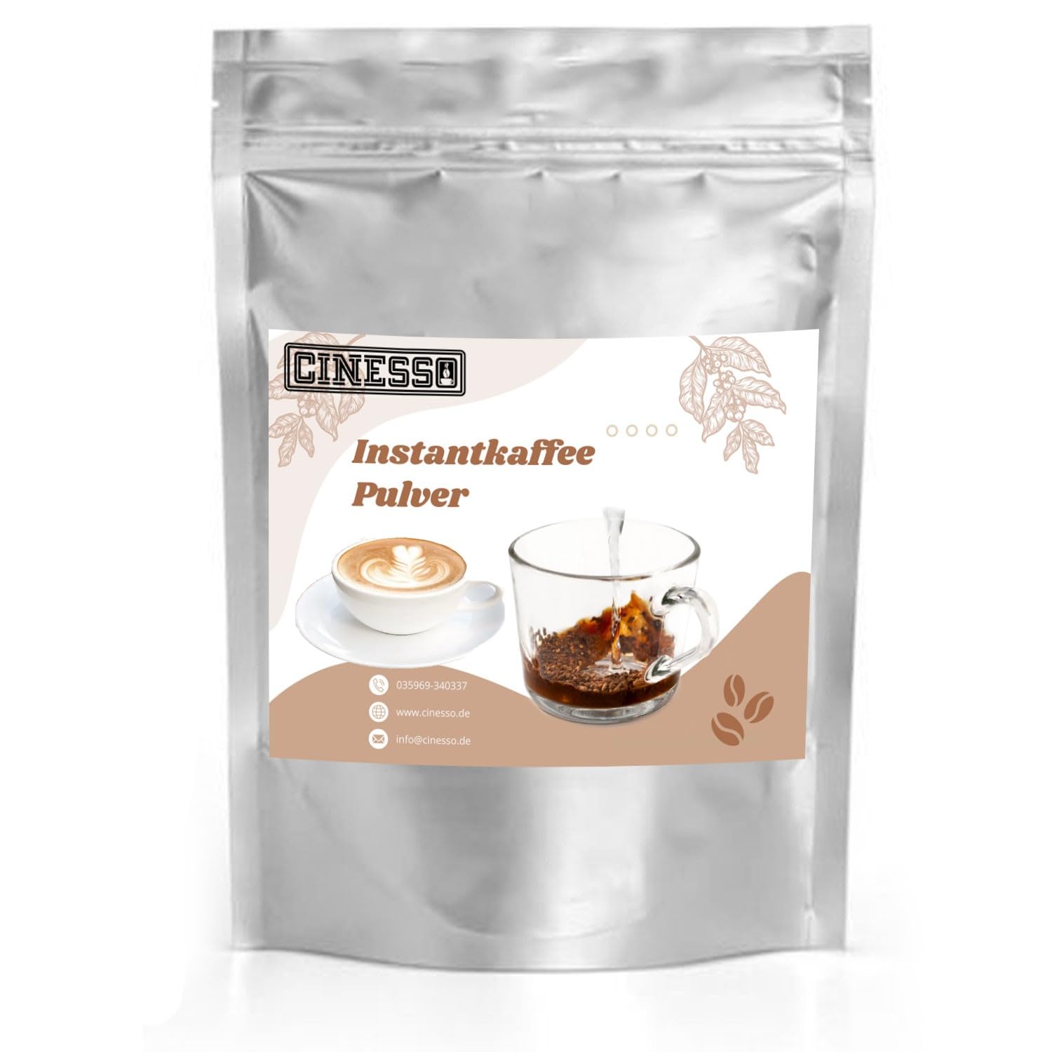 Cinesso Löslicher Kaffee Instant Pulver, schnelle und einfache Zubereitung, verschiedene Aromen, ohne Kaffemaschine, Schnellkaffee, für besondere Anlässe (10 Kg, Cappuccino Pulver)