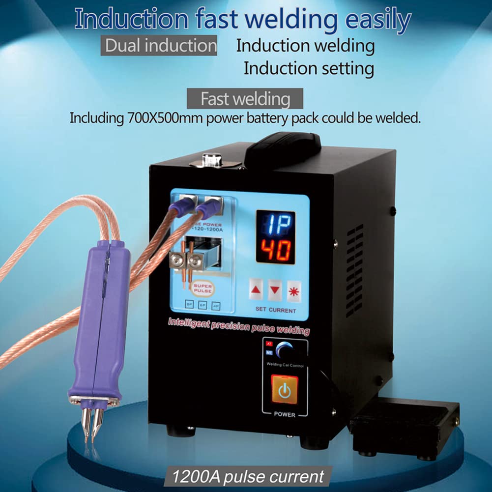 Saldatrice a batteria, saldatrice a punti a impulsi a induzione automatica da 0,35 mm, saldatrice a punti a batteria da 4,3 kW con penna di saldatura Stazione di saldatura a batteria per pacco batte