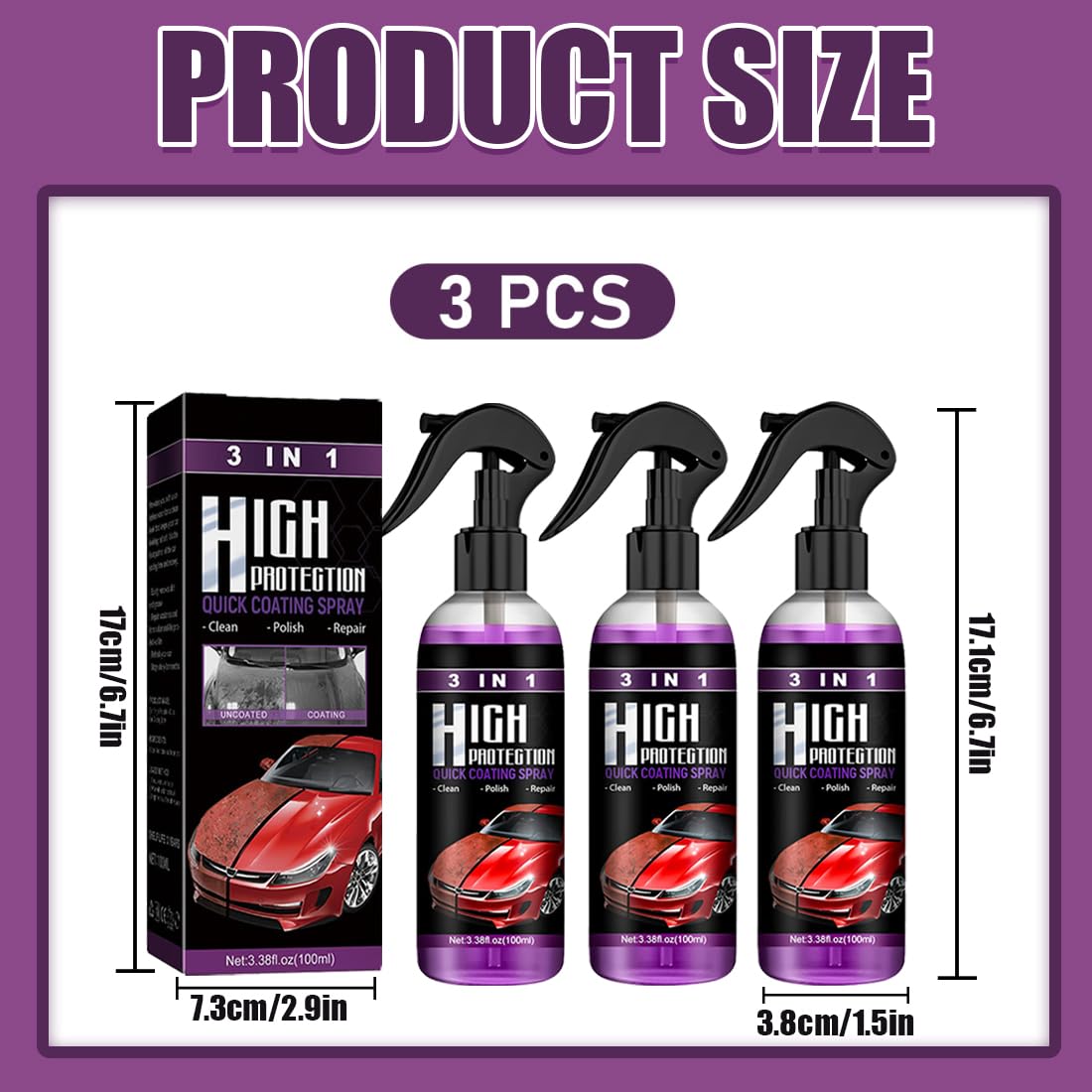 High Protection 3 w 1 spray 300 ml – lakier samochodowy zapewnia najwyższą ochronę lakieru i połysk, spray 3 w 1 do samochodu, szybkie uszczelnienie ceramiczne, wodoodporny