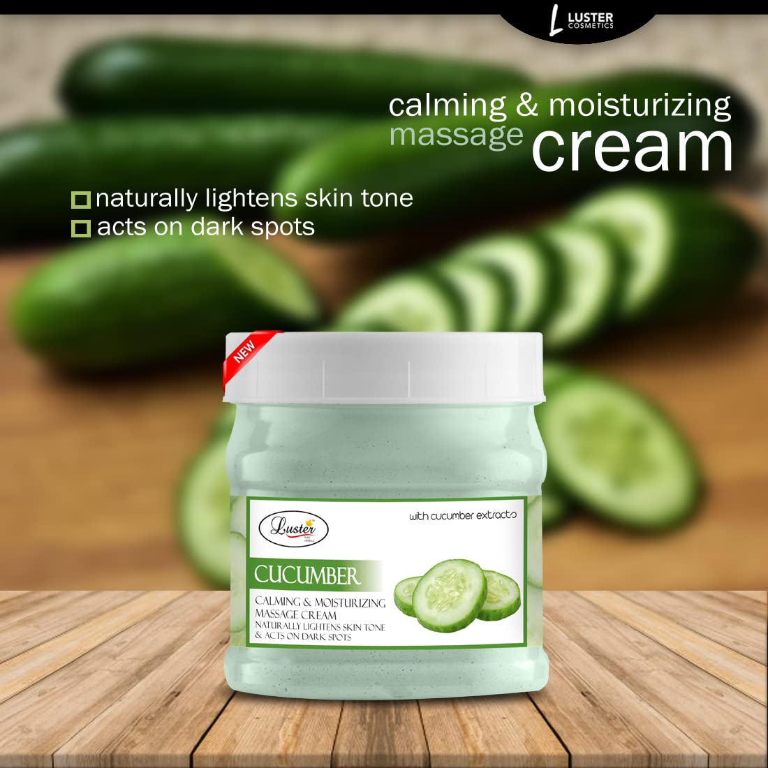 Luster Cucumber Facial Kit | Helps Hydrate & Moisturize Skin | Scrub | Cream | Gel | Face Pack | Cucumber Facial Kit | Paraben Free - 500ml (Pack of 4) 3