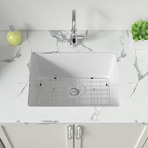 Miniatura 82 de Sarlai Fregadero de cocina negro de 18 x 18 pulgadas, fregadero de estación de trabajo de preparación de barra de 18 x 18 pulgadas, fregadero