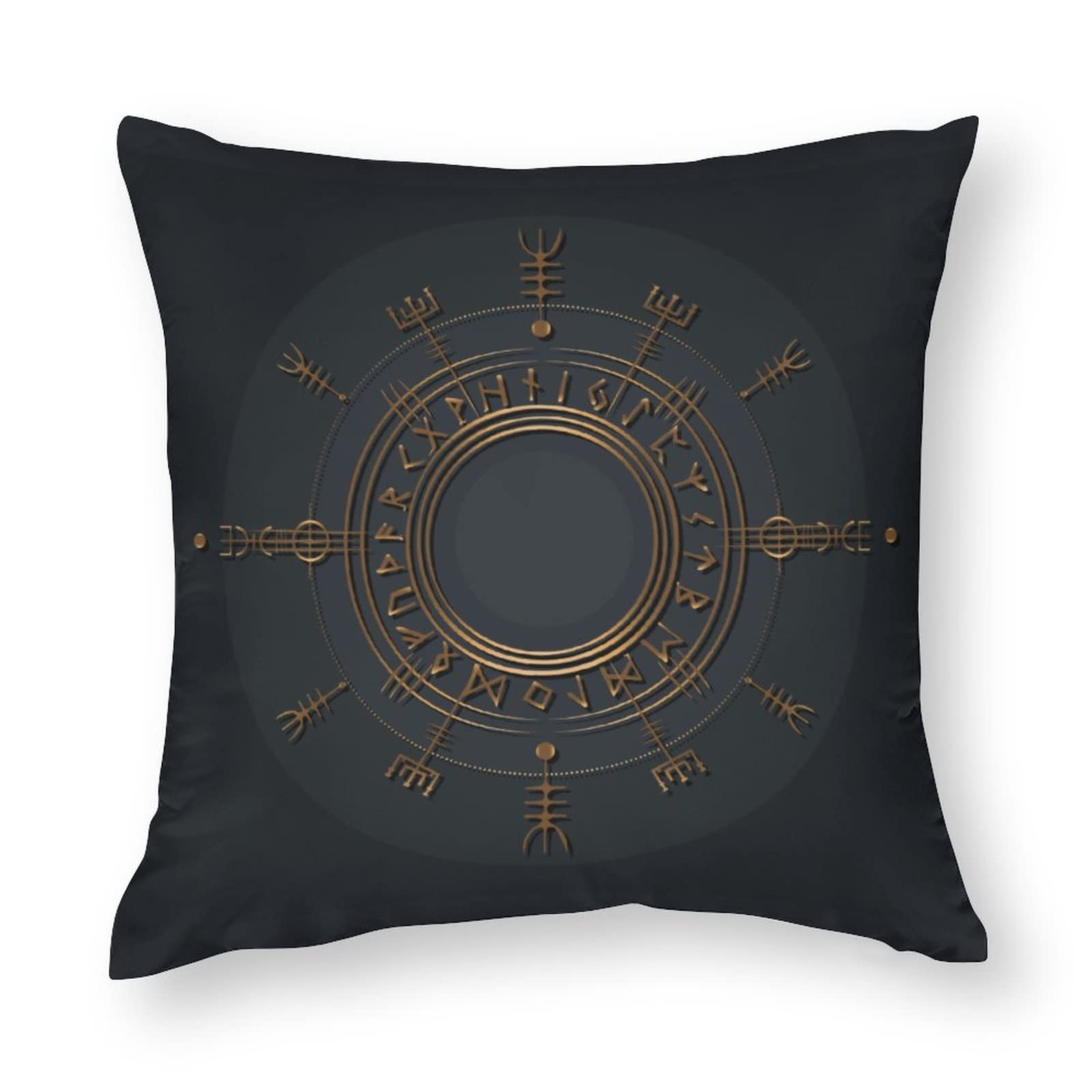 NIBABAEU Cushion Covers 1 PCs Viking Runic Compass Decorative Pillow Covers 20"x20" (50X50 CM) Soft Polyester Square Pillow Cases Pillowcases
