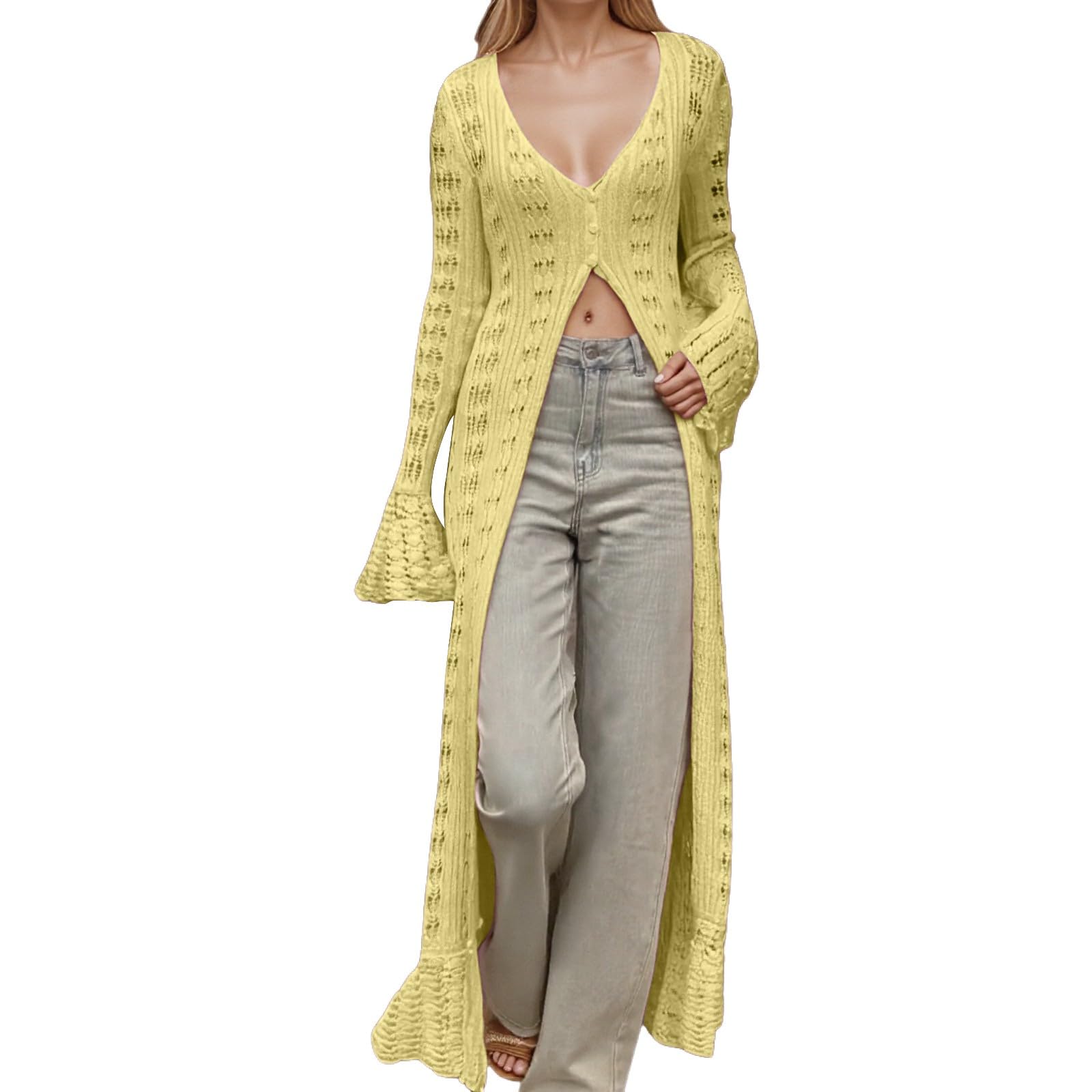 Chaqueta de punto para mujer y hombre, cuello en V, con botones, manga larga, cárdigan clásico, transpirable, cómodo y suave, chaqueta de entretiempo