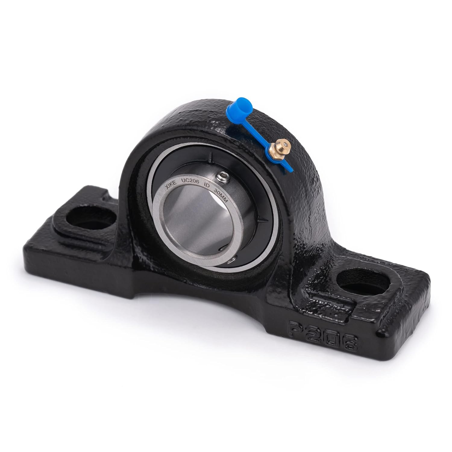 XIKE 2 Pcs UCP206 Bore 30mm Pillow Block Mounted Ball Bearings, Solid Cast Iron Base and Self Aligning Chrome Steel Sealed Bearings.