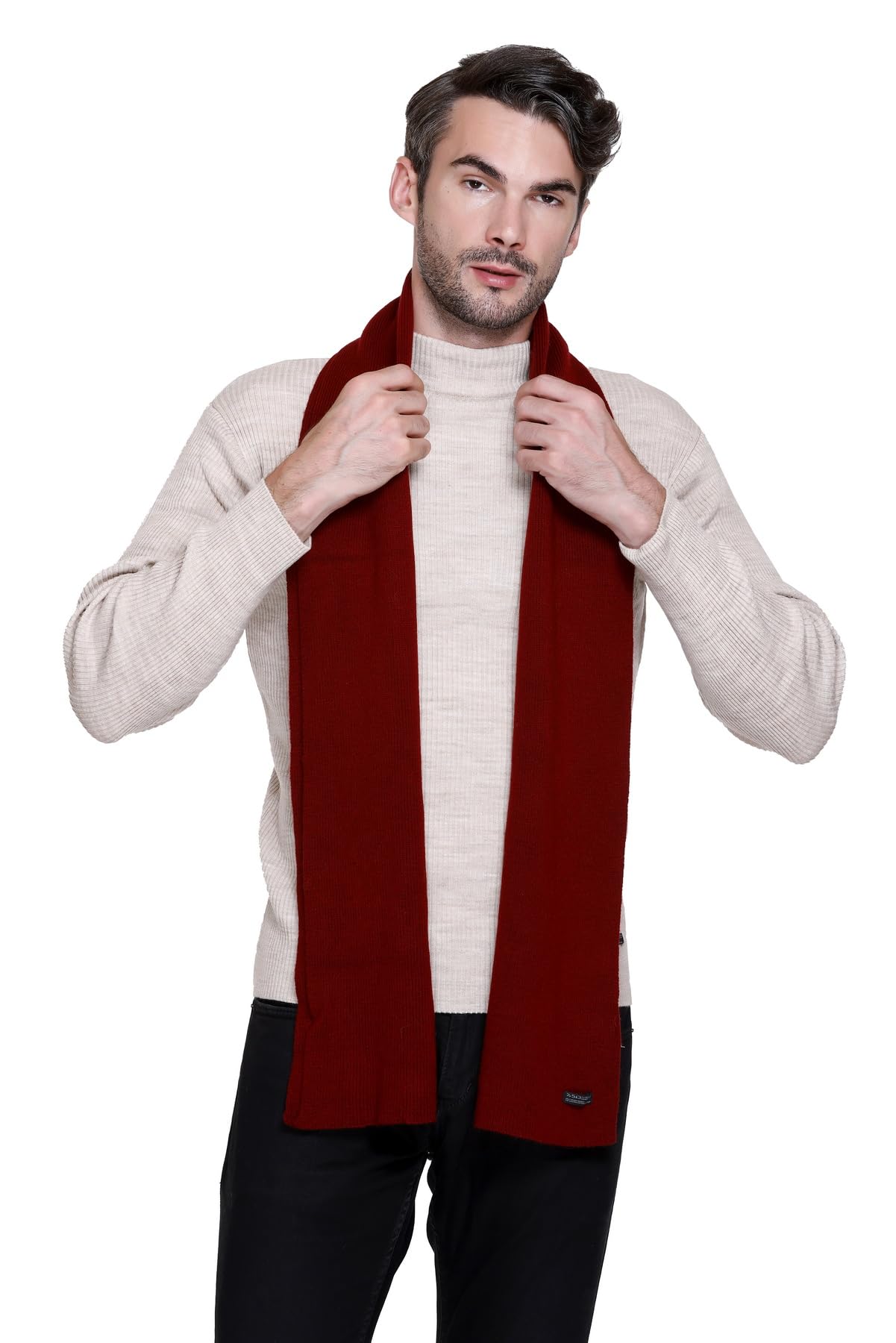 Mens Casual Premium Acrylic Woolen Solid Ribbed Winter Muffler/Scarf/Stole-image-9