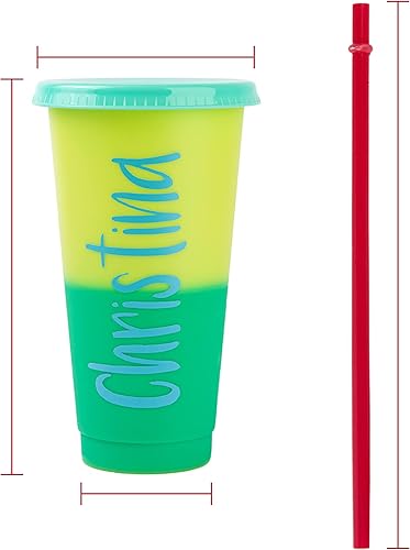 Miniatura 3 de Vasos que cambian de color con tapas y popotes, vasos de plástico reutilizables que cambian de color con tapa a prueba de salpicaduras, tazas que