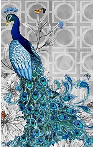 5D Diamond Embroidery Paintings Peacock,JoyStreet DIY Rhinestones Paintings Home Decor Birthday Gift (Frame Not included) 32X45CM Left
