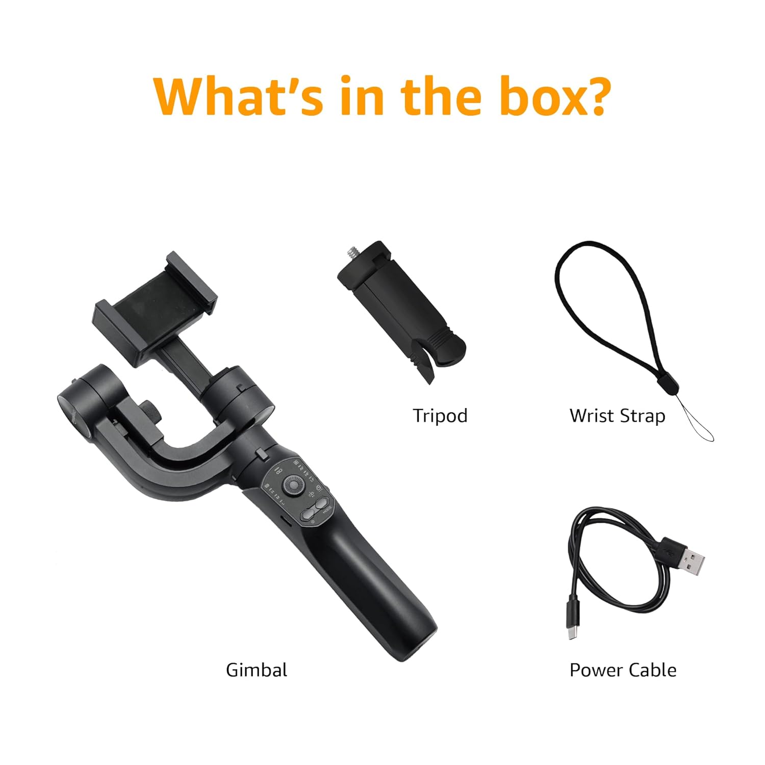 Contents of the Amazon Basics Gimbal package