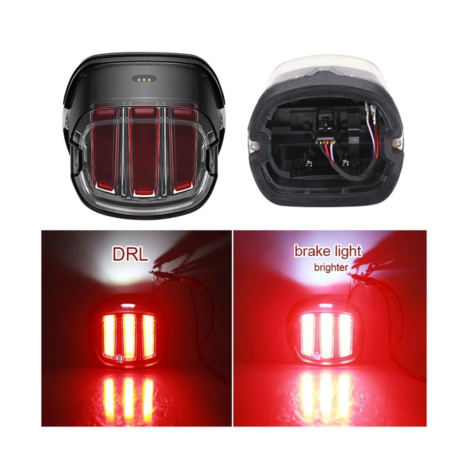 Feu Arrière Universel Moto Pour Touring Electra Glide Road Pour Softail Pour Sportster 883 48 Pour Dyna FLD Feu Arrière De Freinage Moto LED(D. Red)