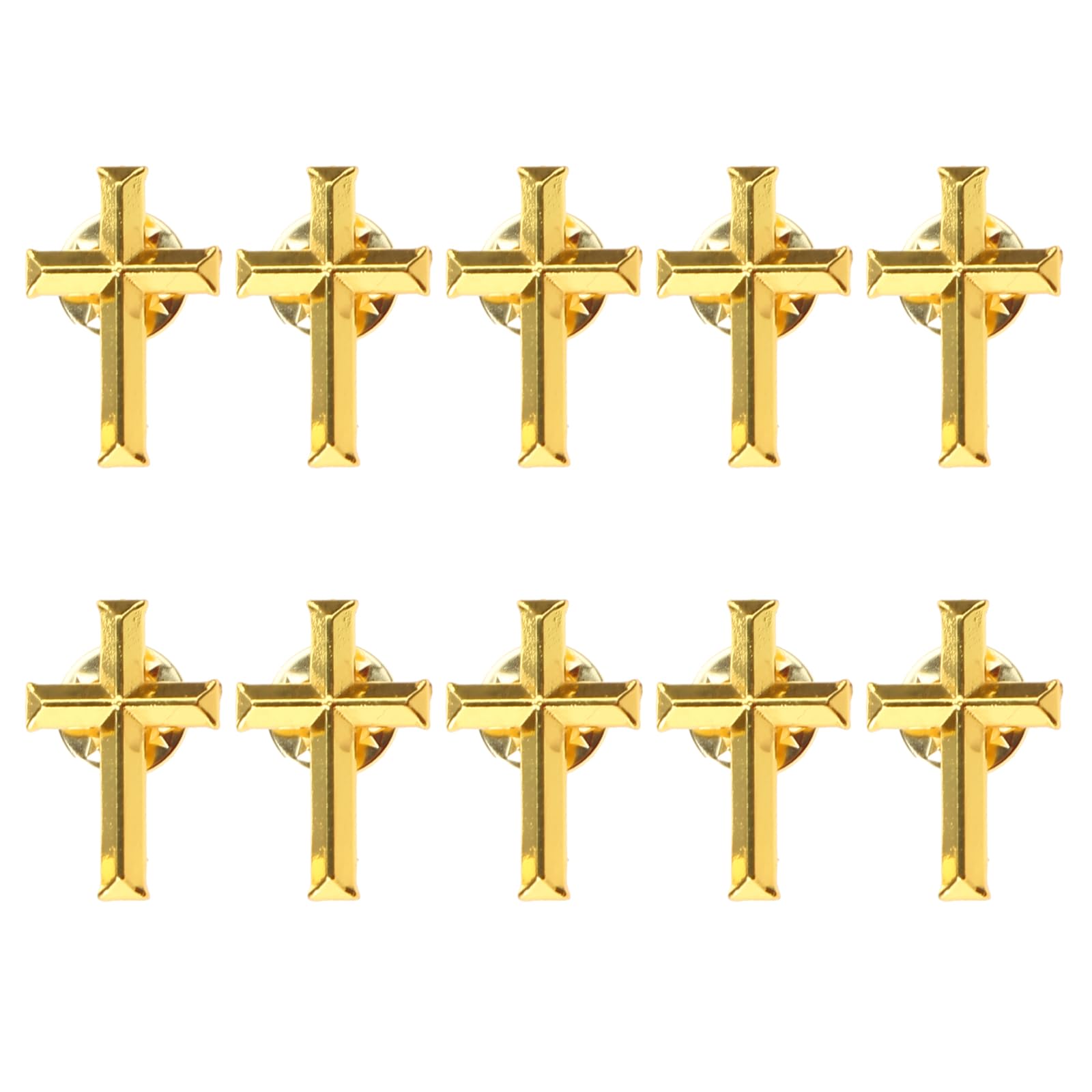 ROYJJ Pack of 10 Brooch Metal Badge Pin Stylish Lapel Pin Brooch Alloy Religious Pins for Fashion Outfits Cross Brooch Badge