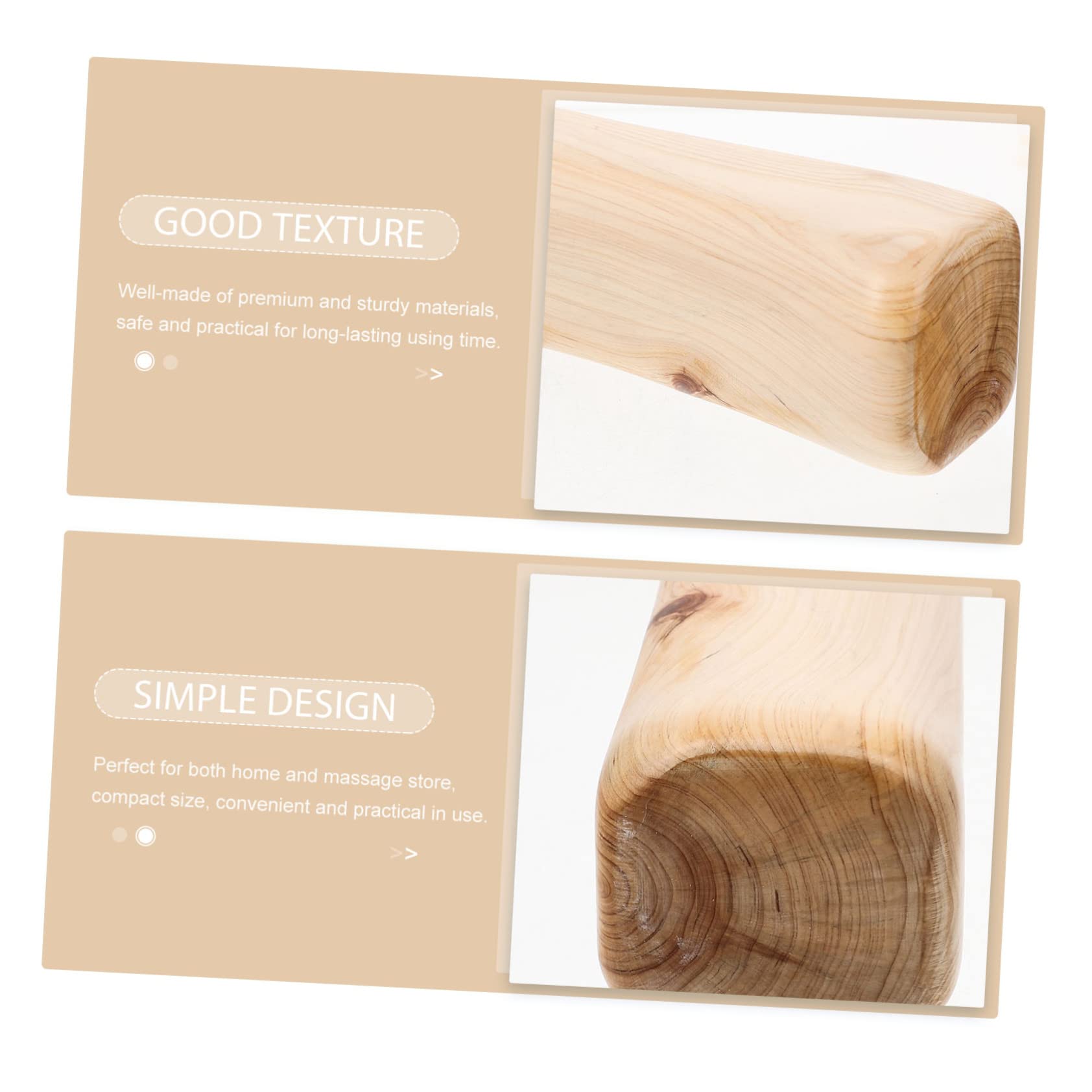 MAGICLULU Holzkissen aus Khaki Holz mit Glatter Oberfläche und Nackenstütze Kleines Nackenkissen für Massagegeschäft und Zuhause als Relax Kissen