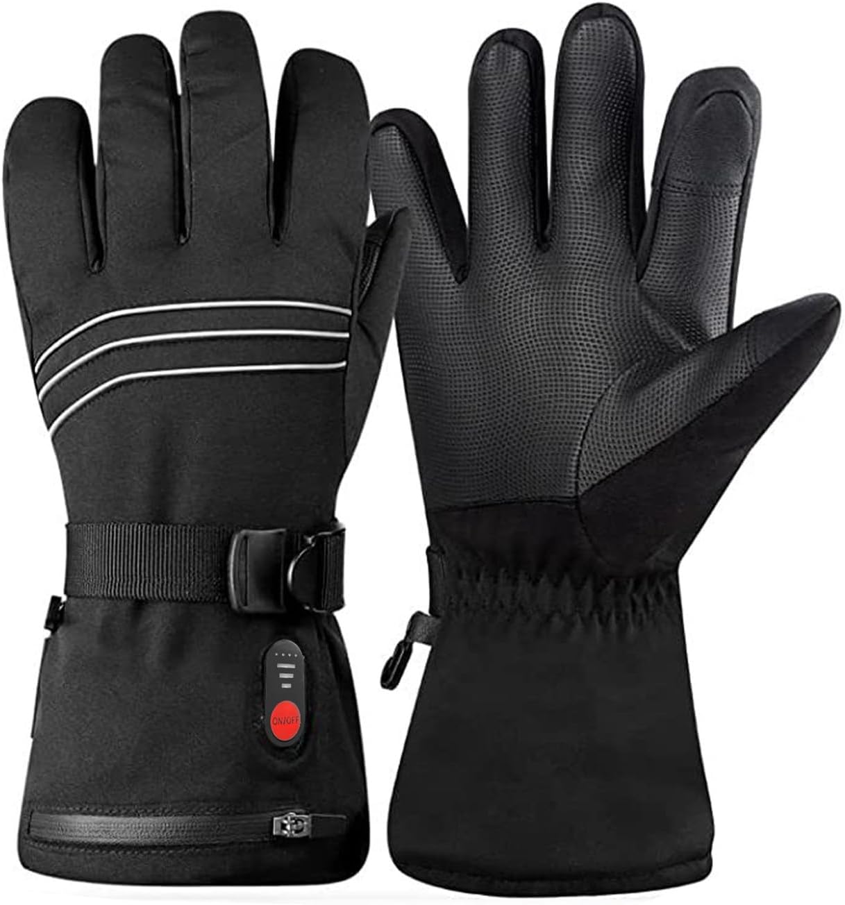 Heated Gloves for Men Women, Rechargeable Windproof WeatherShield Touchscreen Heated Ski Gloves for Winter Outdoor Work Fishing Hiking Camping Cycling Driving (L)