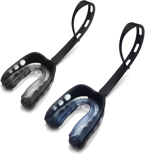 Protector bucal deportivo para niños, 2 unidades con estuche y correa, protector bucal de fútbol, 1.7 x 1.96 pulgadas, para boxeo, baloncesto,
