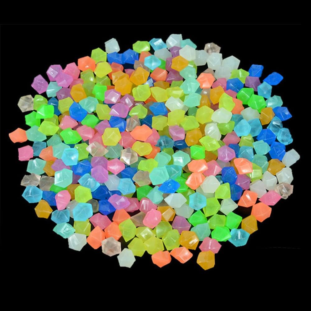 Yesnote Glow in The Dark Stones, 100pcs Glowing Rocks Luminous Stone for Vase Fillers Fish Tank Decorations Aquariums Pebbles Powered by Light or Solar