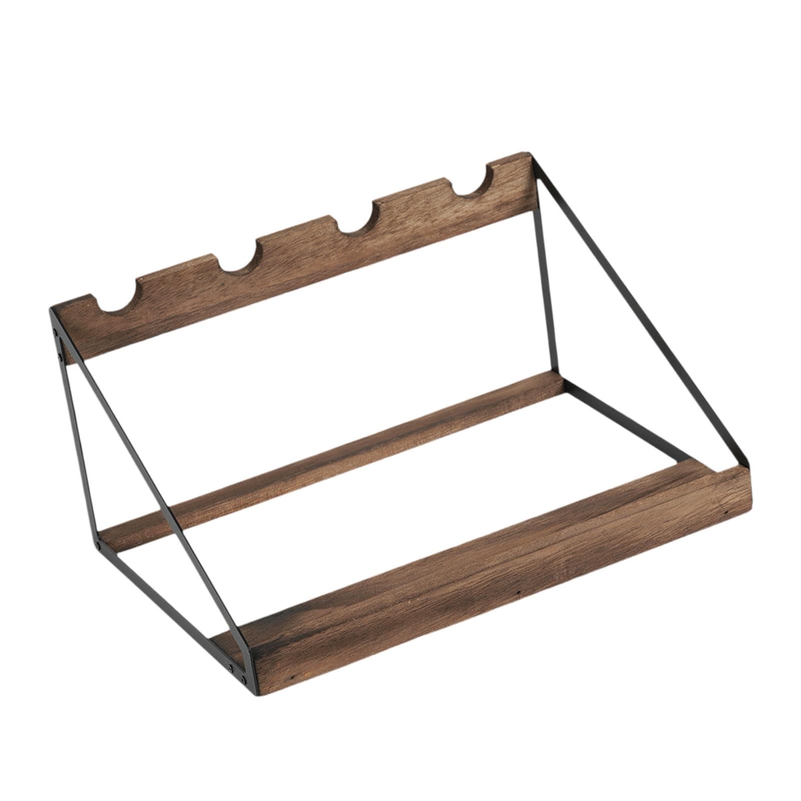 perfk Support de comptoir pour 4 Bouteilles de vin, Organisateur, Cadre en Bois et en métal, présentoir à vin pour sous-Sol, Polyvalent