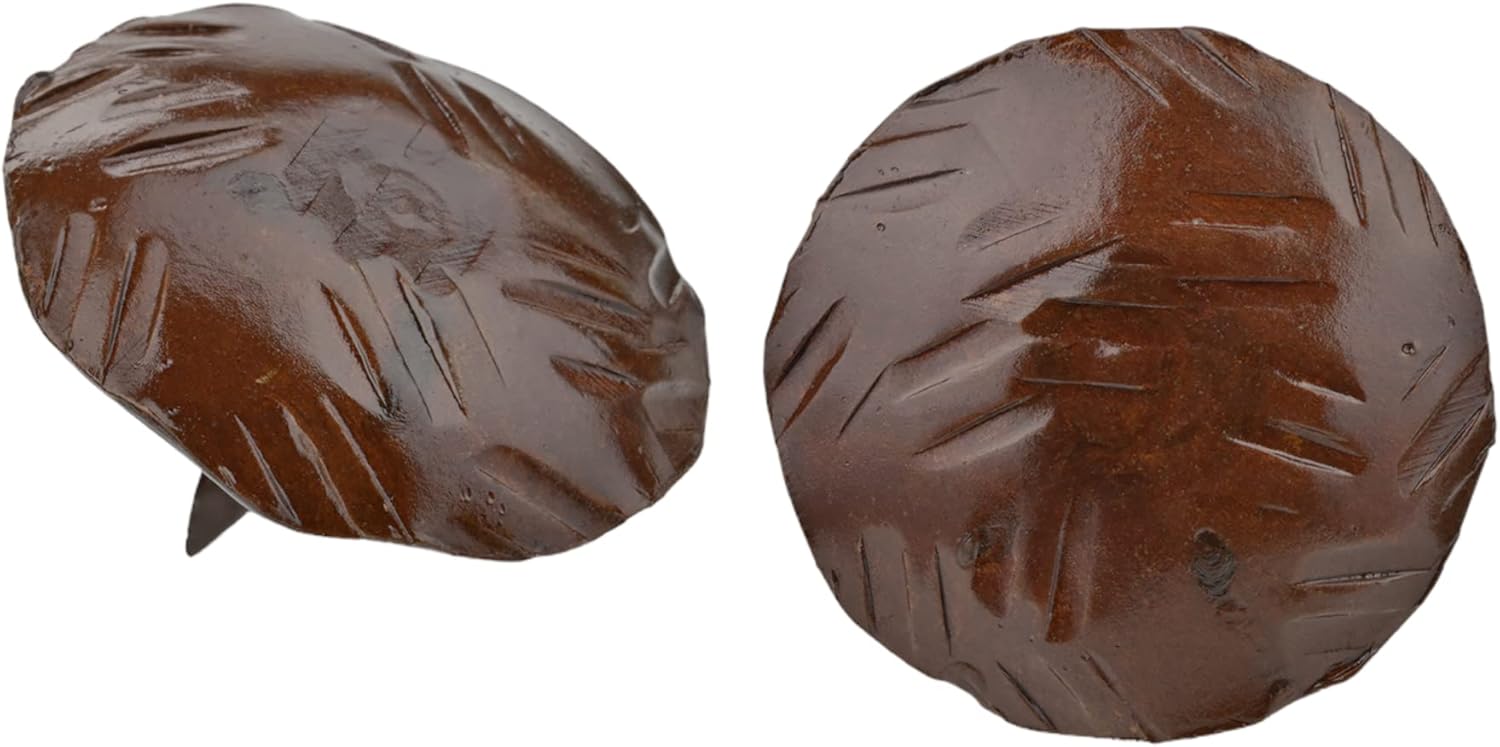 25 Pack 1.25" Large Round Head Clavos Decorative Nails – Black – Handmade Rustic Round Fasteners for Farmhouse Shutter, Faux Wood Beams, Barn Door, Shutters, and Gates – Ornamental Wood Accent