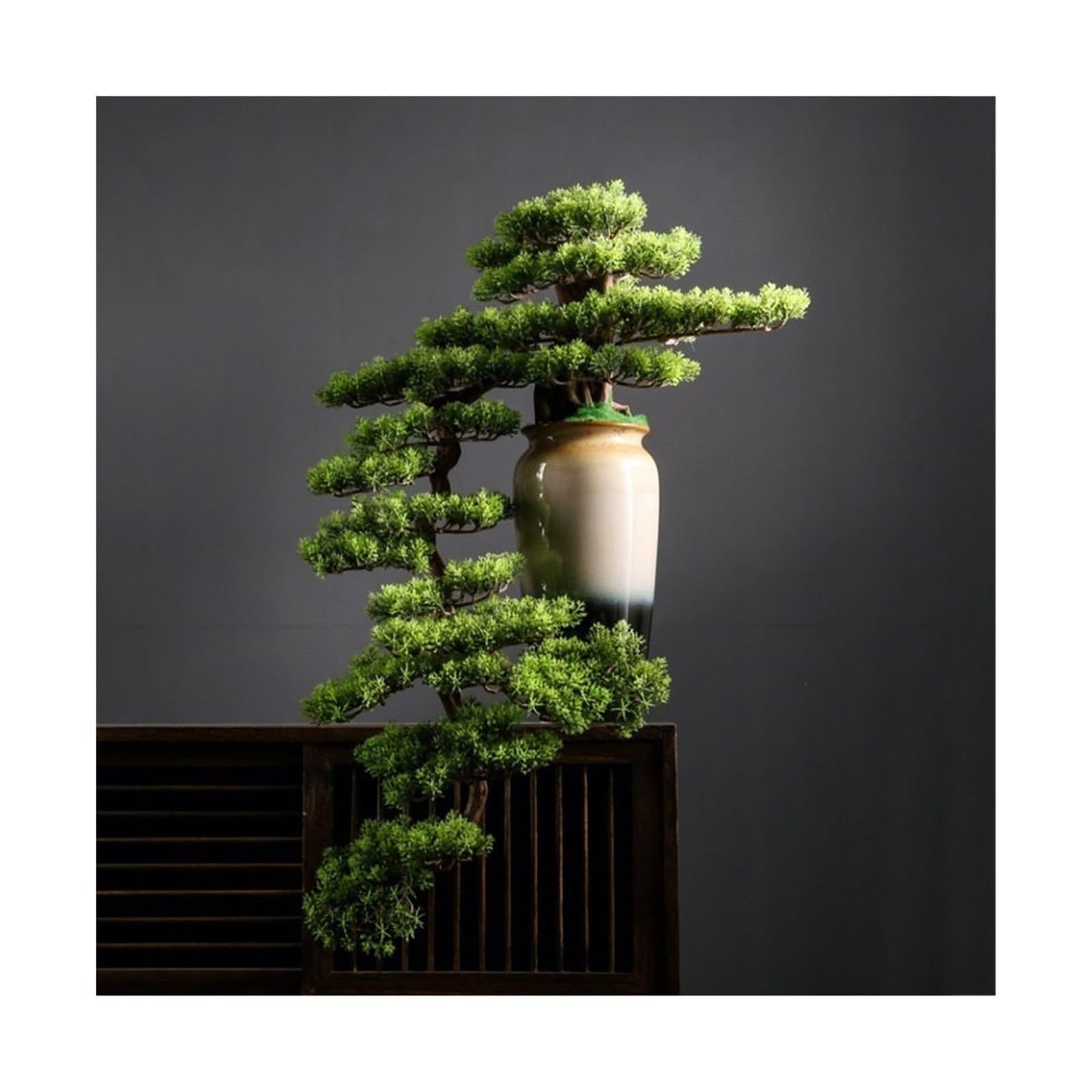 IUokLU Artificial Bonsai Tree Artificial Bonsai Simulation Tree High-end Light Luxury Greenery Bonsai Ornaments Entryway Decoration Simulation Tree Artificial Tree