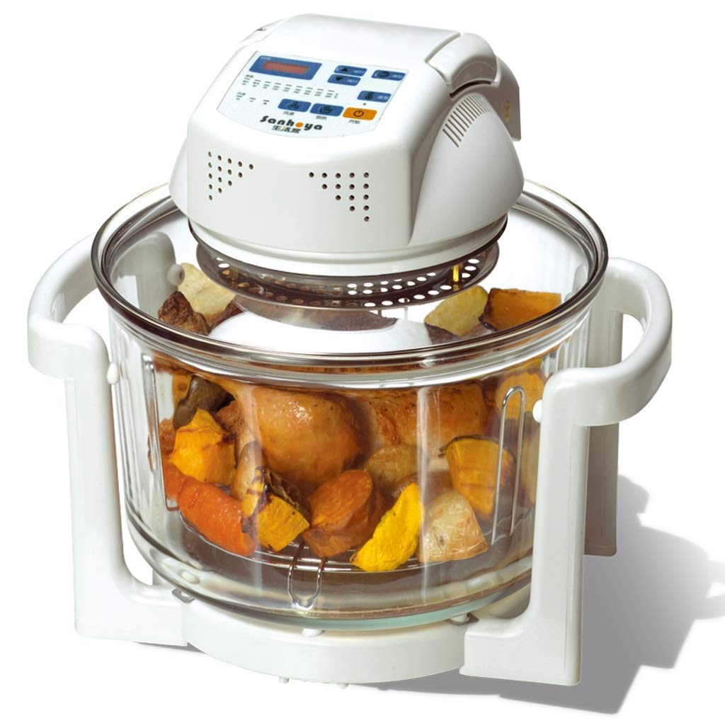 Turbo Air Fryer Oven, 11 Qt Halogen Oven Oilless Air Fryer Oven, Convection Toaster Roaster Oven, Bake, Grill, Steam Broil, Roast, White