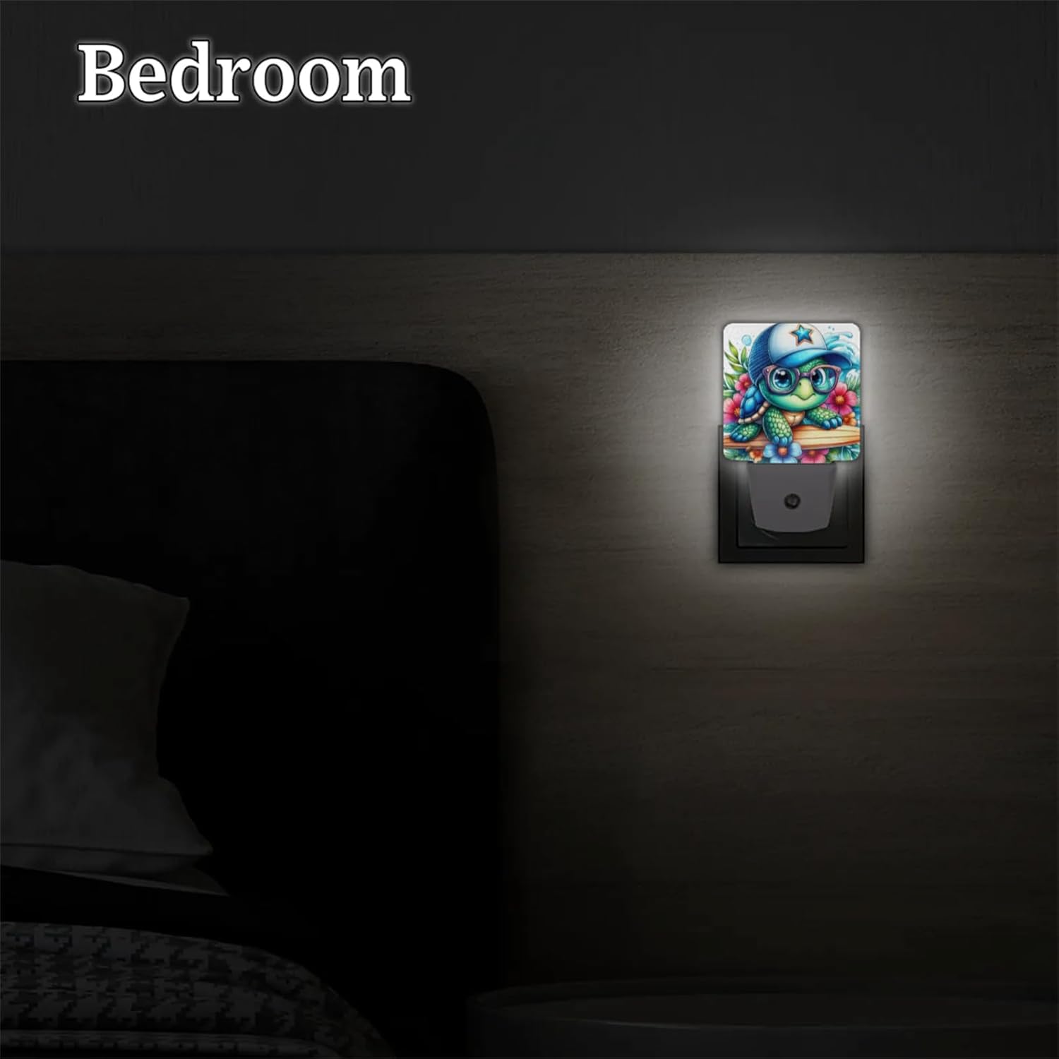 Pardick Cute Animal Turtles Flower Plug in Night Light Set of 2 LED Nightlights Auto Dusk to Dawn Sensor Nightlight Lamp for Kids Boy Girls Room Bedroom Bathroom Kitchen Hallway Nursery Stairs Decor