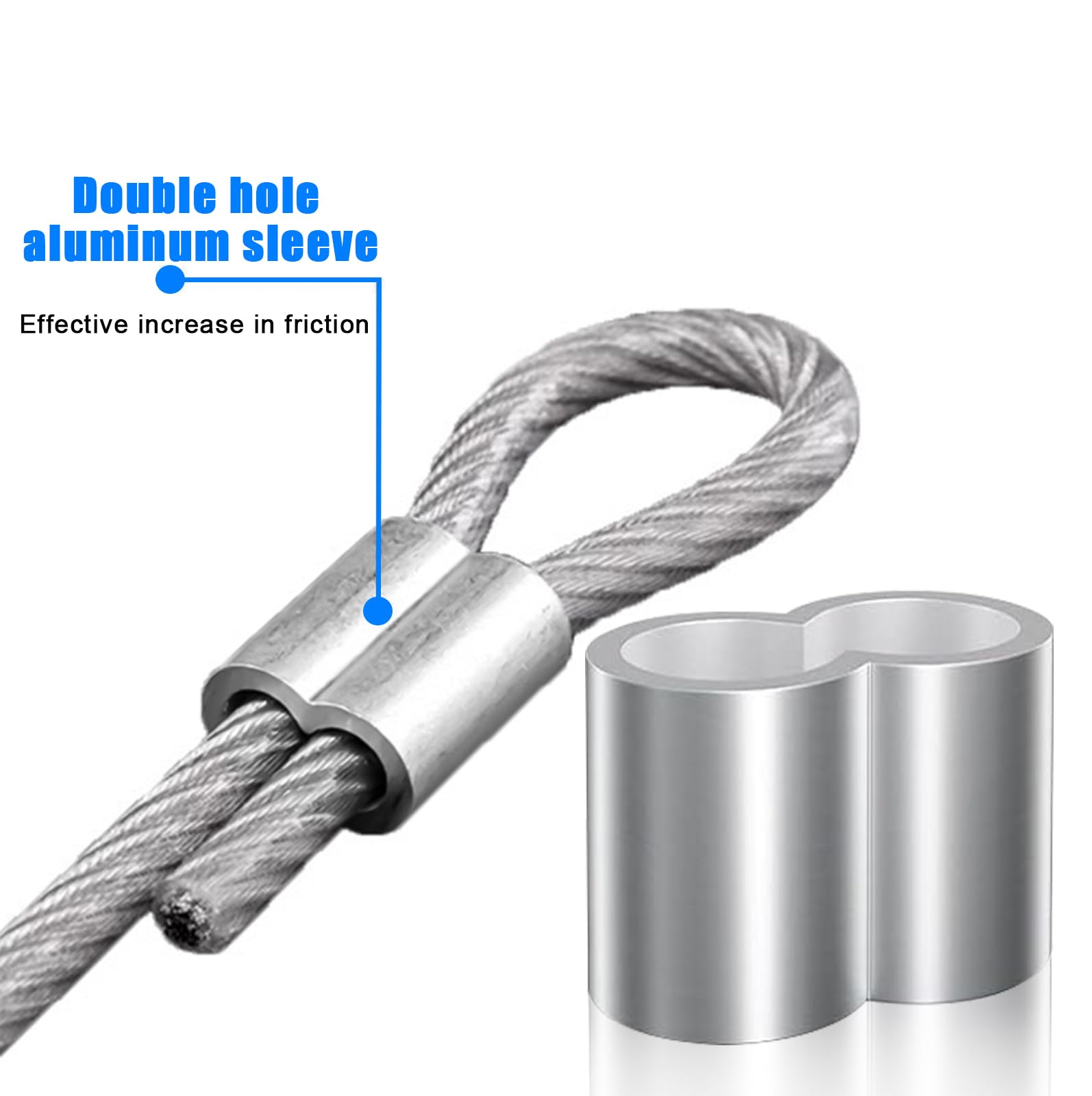 Anelli Di Crimpatura In Alluminio 20pz - Per Corda, Teloni, Cavi, Diametro 8mm, Doppia Sicurezza