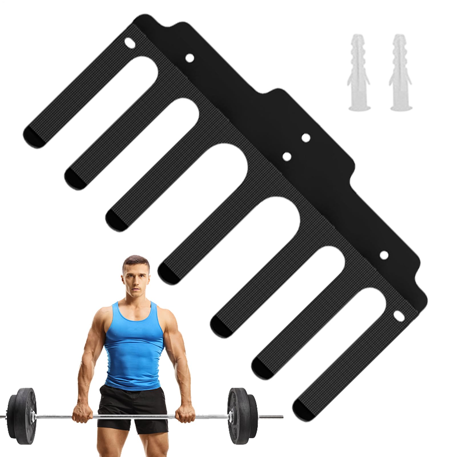 Uchwyt Ścienny Do Sztangi Organizer Oszczędzający Miejsce | Do Domowej Siłowni Rozwiązanie Organizacji Sprzętu Fitness Do Prezentacji Na Ścianie Siłowni W Piwnicy Pokoju I Przestrzeni