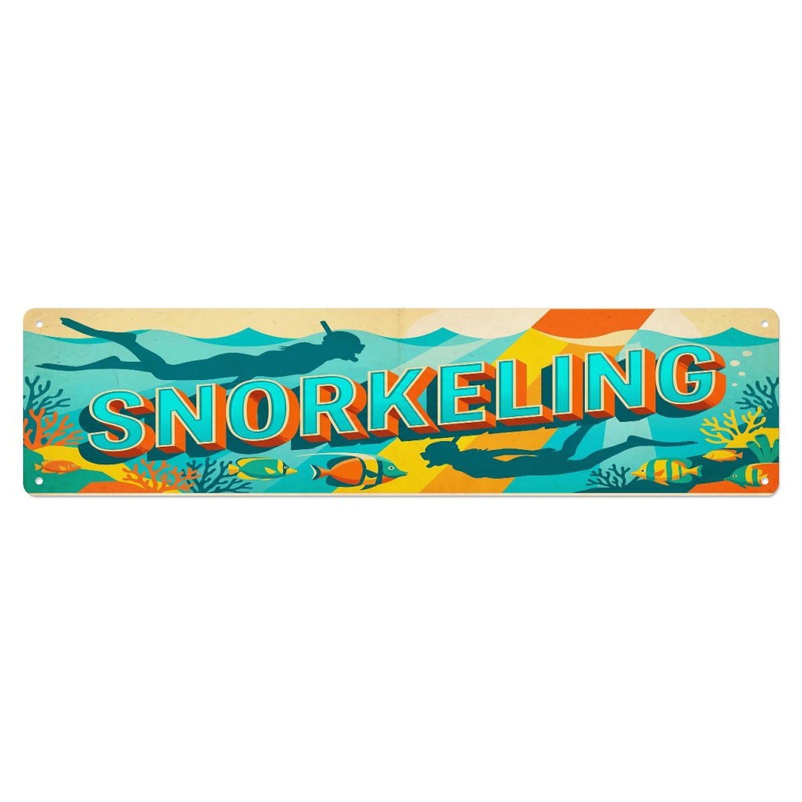 Olhnbad 4X16inch(10X40cm) Vintage Snorkeling Outdoor Activity Sports Metal Tin Sign