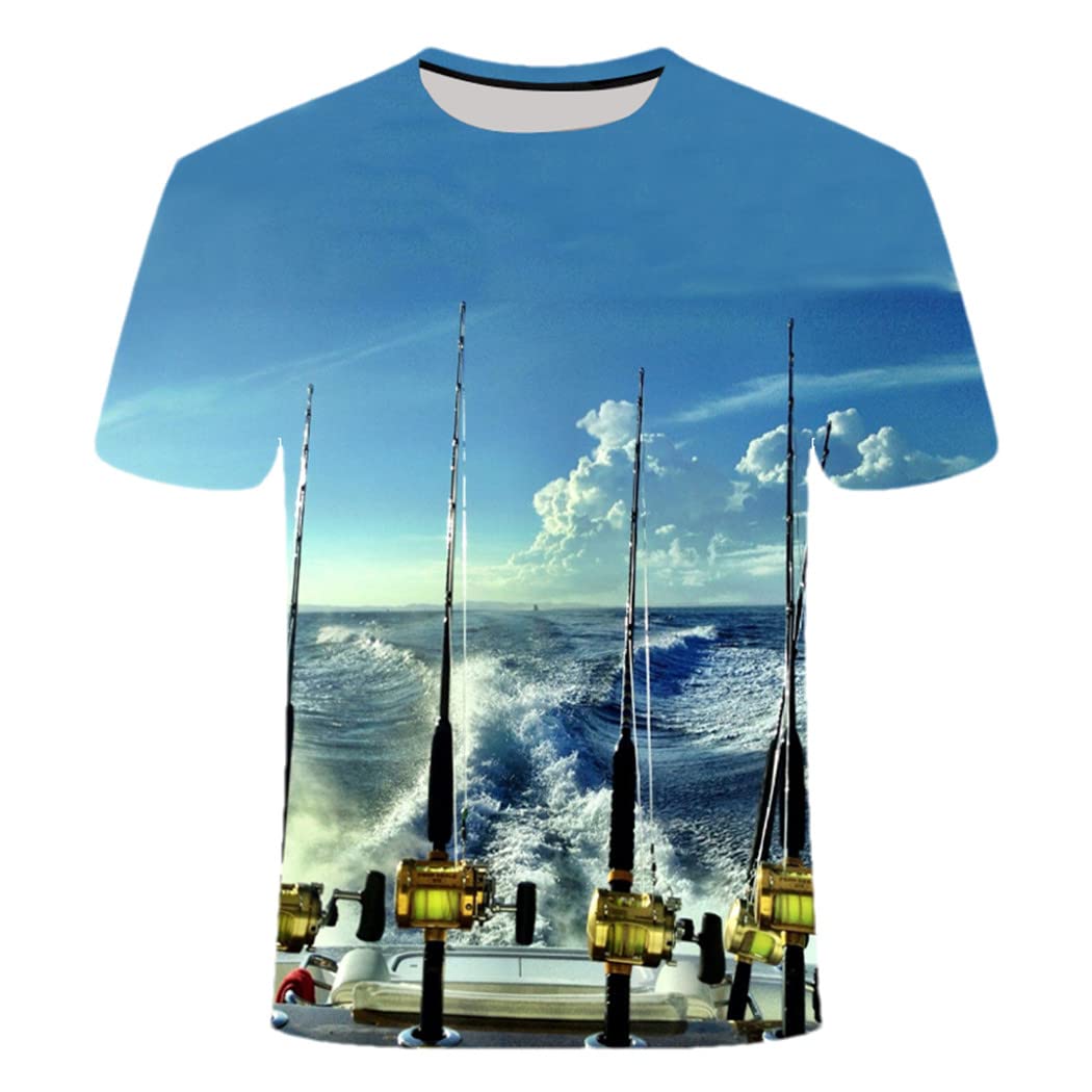 T-shirt canne à pêche 3D ample taille 4XL pour un style sans complexe - 6