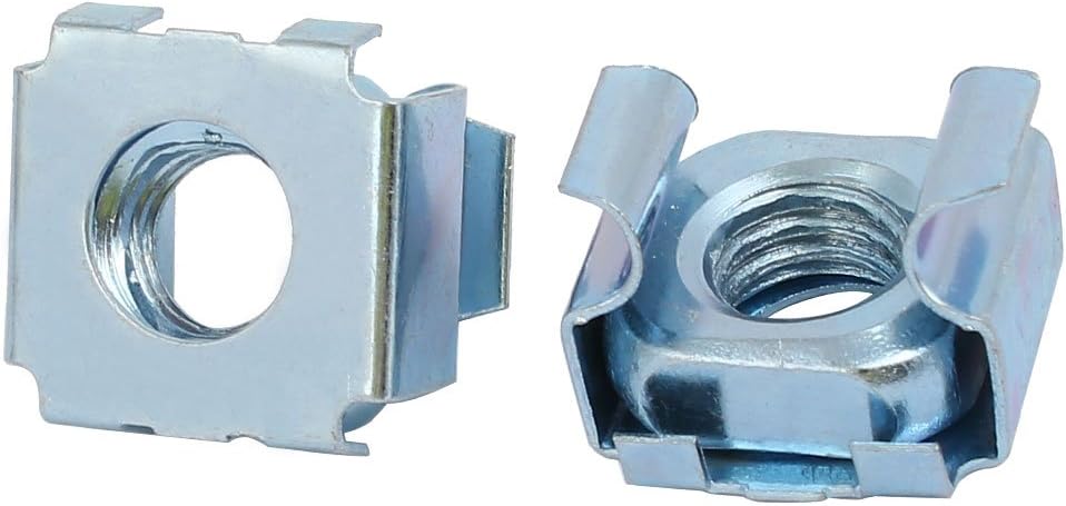 Sourcingmap 15pcs M8 65Mn Spring Steel Captive Cage Nut Silver Tone for Server Shelf Cabinet - Image 3