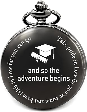 levonta Gifts for Men Unique Pocket Watch with Chain Engraved